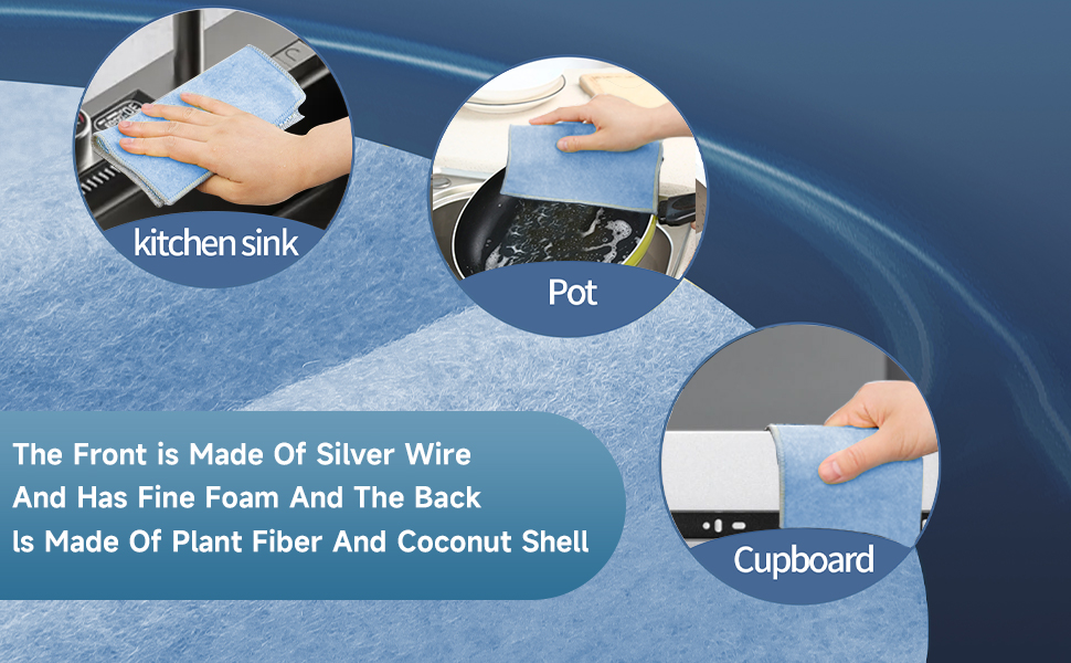 10PCS Upgrade Wire Dishwashing Rag, Non-Scratch, Wet and Dry, Double Layer, Multipurpose Wire Dishwashing Rags for Kitchen, Sinks, Cookware, Stove, Easy Rinsing, Reusable