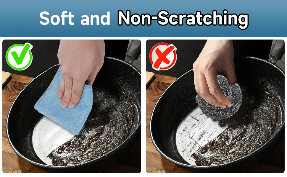 10PCS Upgrade Wire Dishwashing Rag, Non-Scratch, Wet and Dry, Double Layer, Multipurpose Wire Dishwashing Rags for Kitchen, Sinks, Cookware, Stove, Easy Rinsing, Reusable