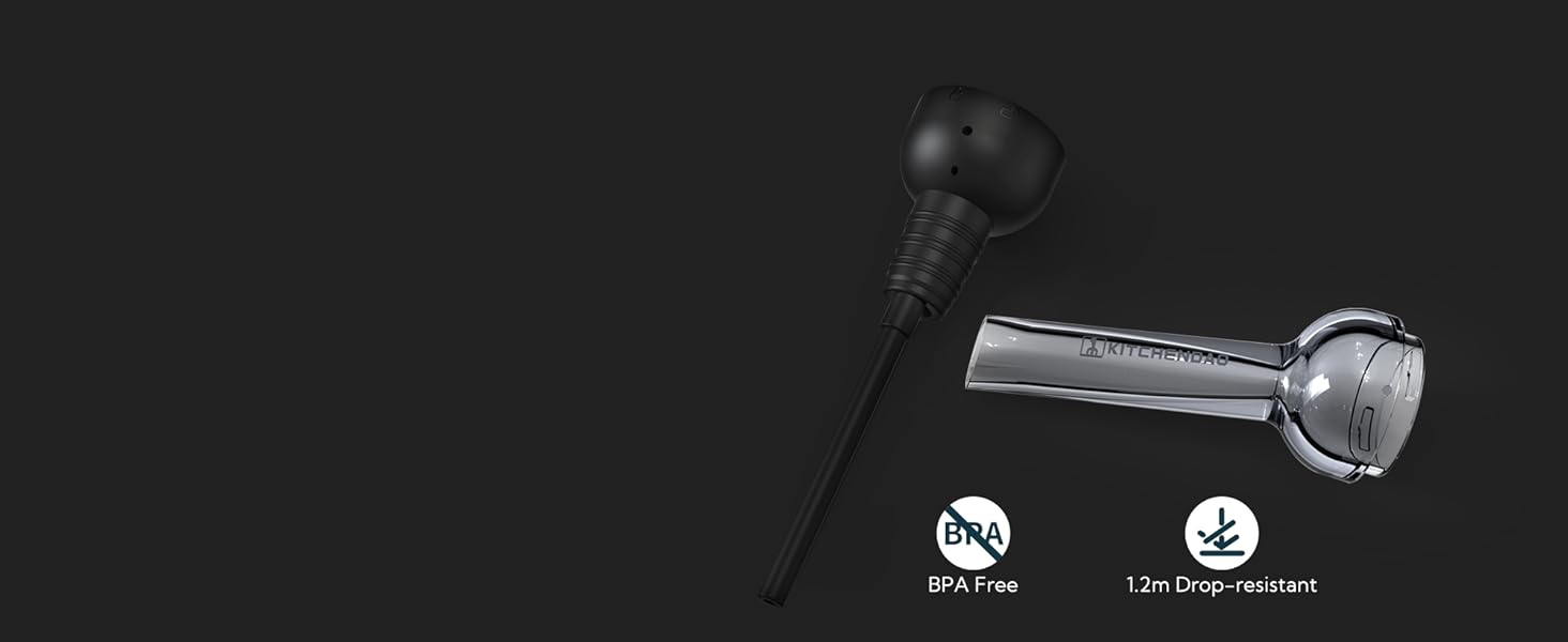 KITCHENDAO Detachable Wine Aerator Pourer - BPA Free Tritan Premium Wine Air Aerator - Improve Taste and Bouquet Instantly - Dishwasher Safe - Black