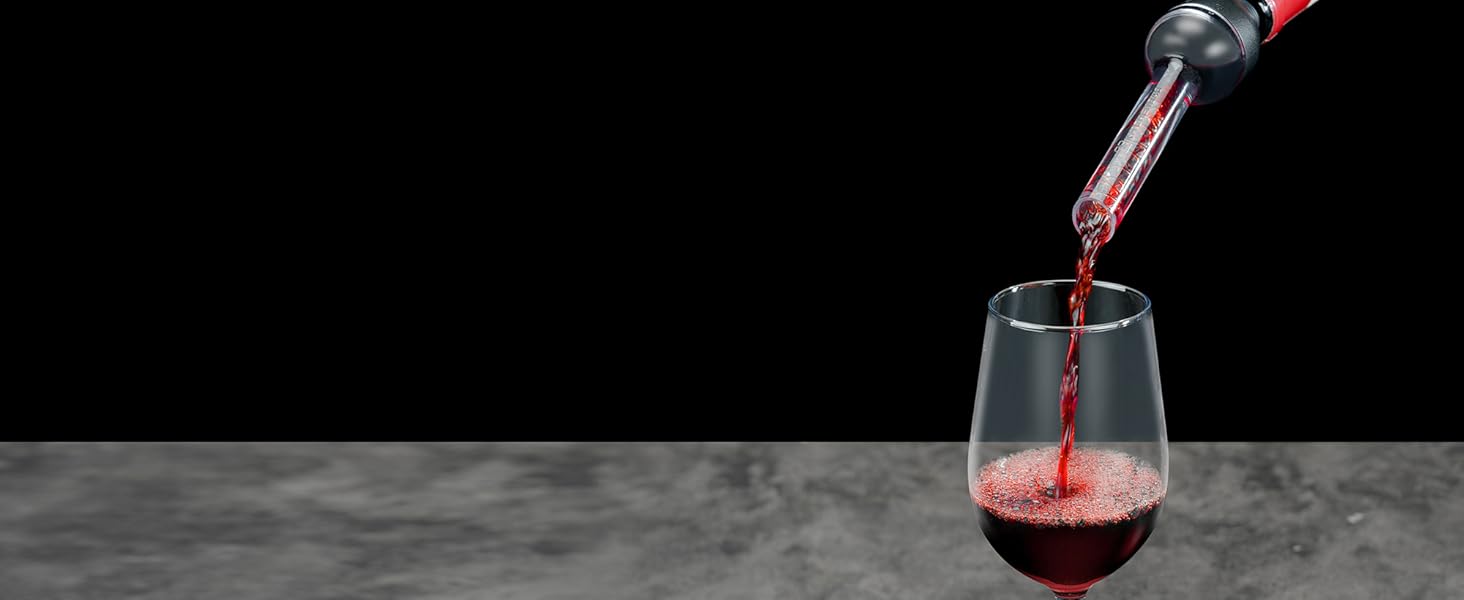 KITCHENDAO Detachable Wine Aerator Pourer - BPA Free Tritan Premium Wine Air Aerator - Improve Taste and Bouquet Instantly - Dishwasher Safe - Black