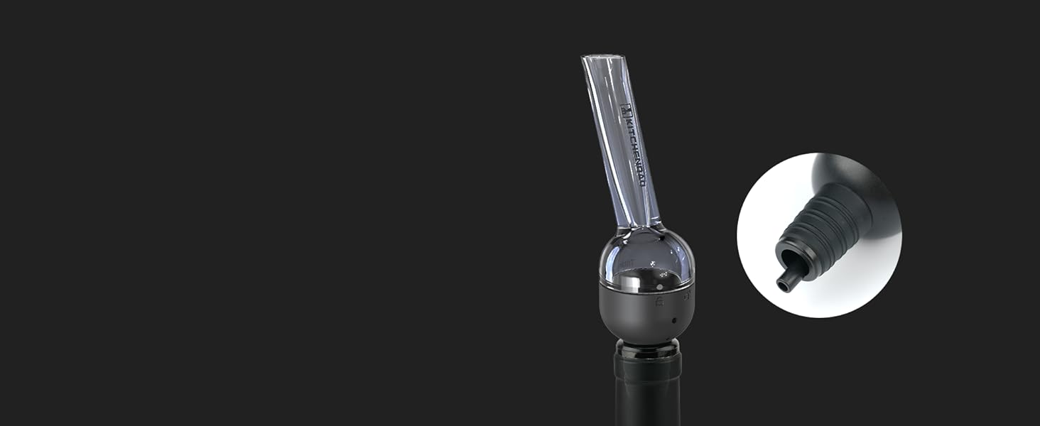 KITCHENDAO Detachable Wine Aerator Pourer - BPA Free Tritan Premium Wine Air Aerator - Improve Taste and Bouquet Instantly - Dishwasher Safe - Black