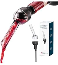 KITCHENDAO Detachable Wine Aerator Pourer - BPA Free Tritan Premium Wine Air Aerator - Improve Taste and Bouquet Instantly - Dishwasher Safe - Black