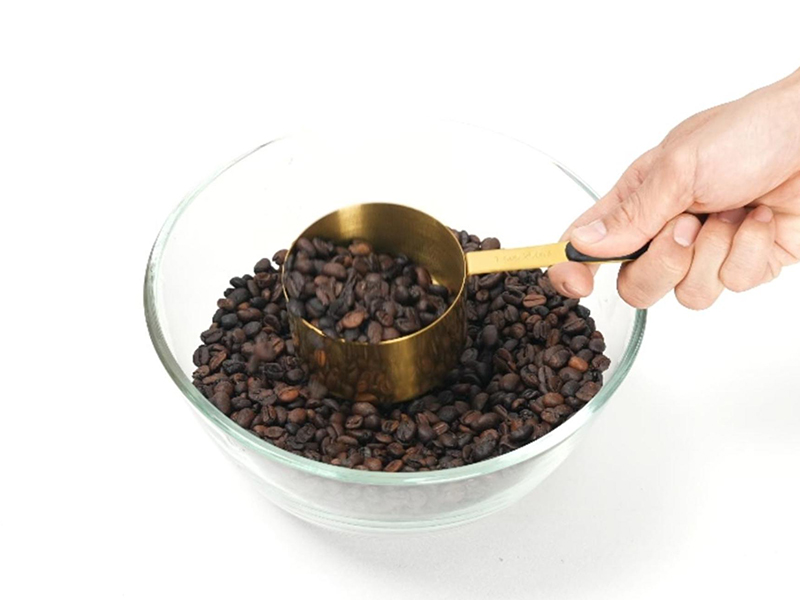 Measuring Cups and Spoons Set Stainless Steel 10 Piece for Cooking and Baking (5 Cups + 5 Spoons, Black Handle)