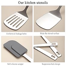 Berglander Stainless Steel Spatulas Set 3pcs, Metal Spatula Solid&Slotted&Flexible Turner, Heavy Duty Sturdy Kitchen Spatula, High Heat Resistant Cooking Utensils for Nonstick Cookware