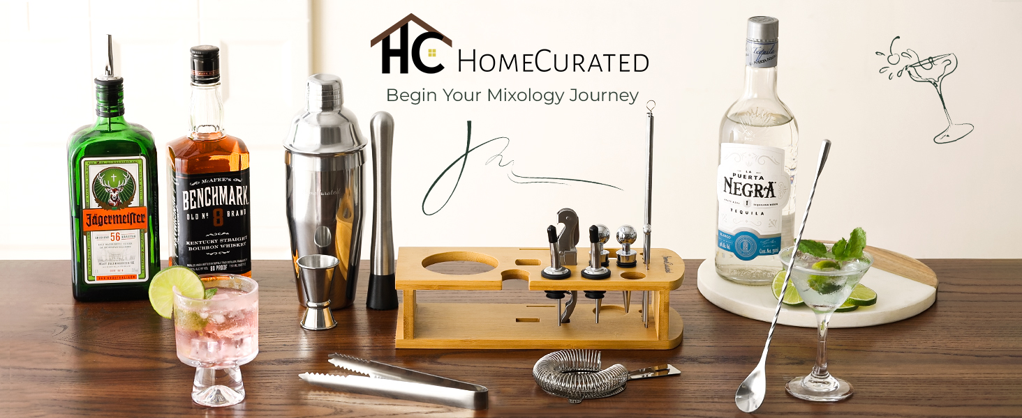 Cocktail Shaker Set,24-Piece Bar Bartender Kit with Stand,Martini Shaker,Jigger,Strainer,Mixer Spoon,Muddler,Liquor Pourers,Tongs,Opener,LCE Ball Mold&LCE Cubes,Bottle Stoppers|Silver