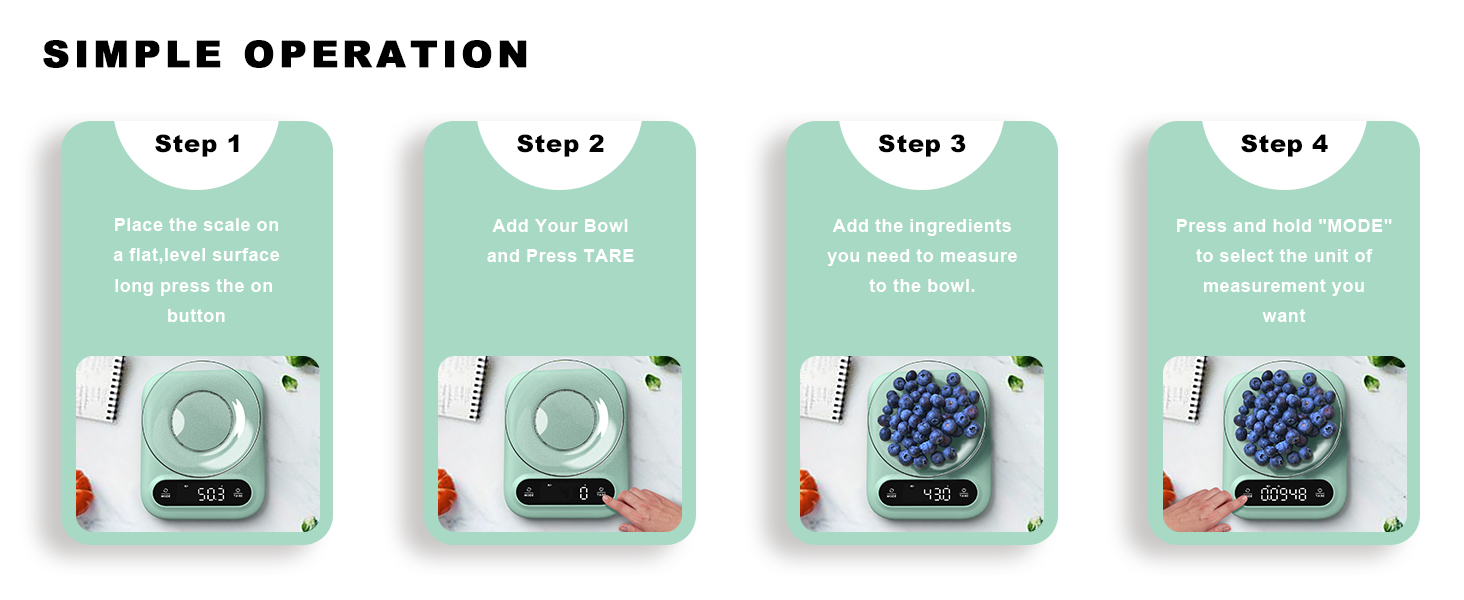 Digital Food Scale 11lb/0.01oz, Kitchen Scales Digital Weight Grams and Oz for Weight Loss, Baking and Cooking,LED Display，with Tare Function