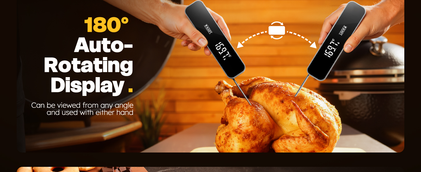 0.3S Instant Read Meat Thermometer – Digital Food Thermometer for Cooking, Grilling, BBQ, Candy, Air Fryer, Griddle – Kitchen Gadget Essentials & Gift for Him