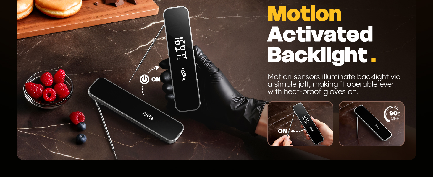 0.3S Instant Read Meat Thermometer – Digital Food Thermometer for Cooking, Grilling, BBQ, Candy, Air Fryer, Griddle – Kitchen Gadget Essentials & Gift for Him