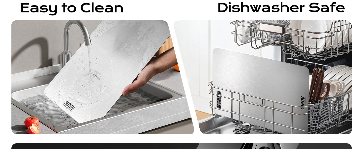 Titanium Cutting Board, 100% Pure Titanium Cutting Boards For Kitchen, Best Non Toxic chopping board, Dishwasher safe, Hygiene and Durability for Meat, Fruit, and Vegetables (Set of 3)