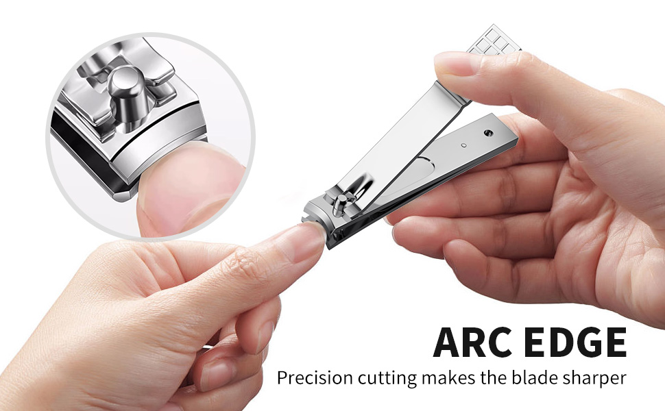 Nail Clippers Set - Toenail Clippers & Fingernail Clipper Combo, Dual-Size Stainless Steel Nail Cutters for Home/Travel, Anti-Slip Grip, Ingrown Nail Care Tool (Silvery-S)