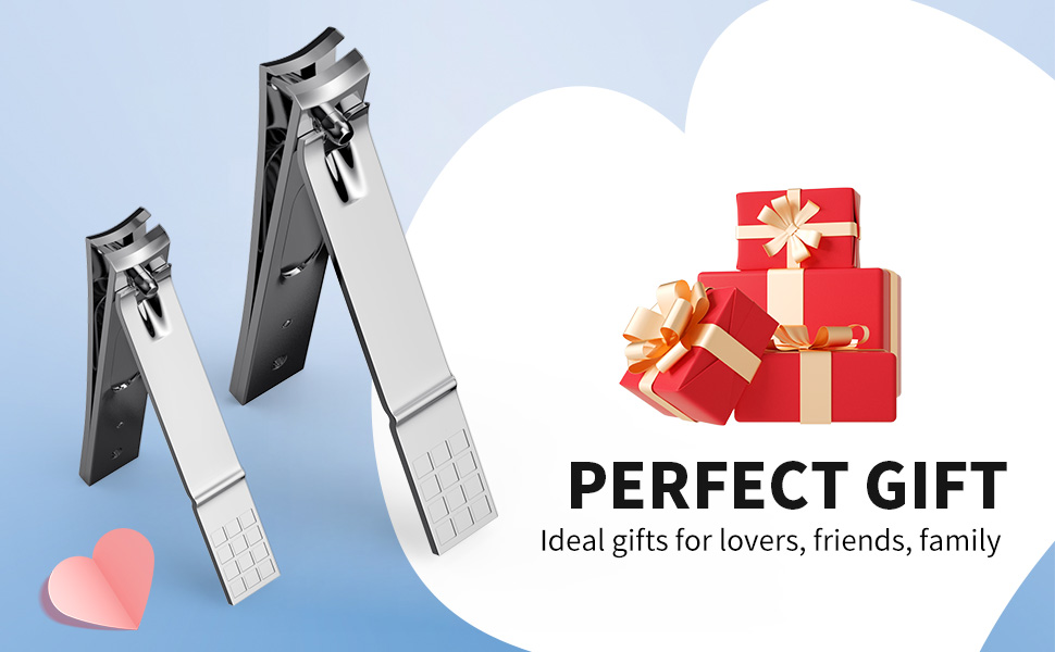 Nail Clippers Set - Toenail Clippers & Fingernail Clipper Combo, Dual-Size Stainless Steel Nail Cutters for Home/Travel, Anti-Slip Grip, Ingrown Nail Care Tool (Silvery-S)