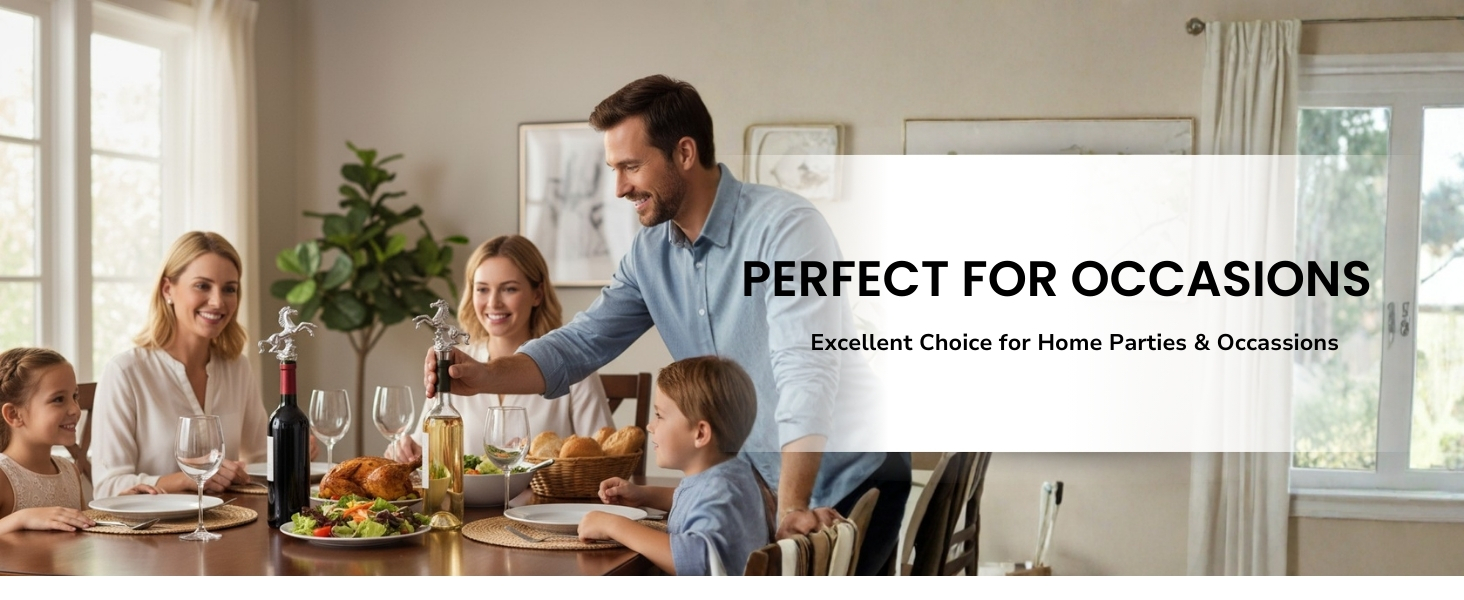 SMOKEY COCKTAIL 2 Pcs Horse Wine Stopper Pourer – Metal & Rubber Seal | Perfect for Bottle Stoppers Bar Champagne Liquor, Decorative Reusable - Father Day, Birthday Gifting for Men Women