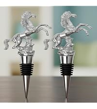 SMOKEY COCKTAIL 2 Pcs Horse Wine Stopper Pourer – Metal & Rubber Seal | Perfect for Bottle Stoppers Bar Champagne Liquor, Decorative Reusable - Father Day, Birthday Gifting for Men Women