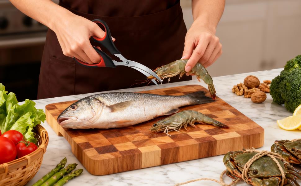 All Purpose Kitchen Shears with Protective Sheath, Heavy Duty 3 Pack Kitchen Scissors with Serrated Blade, Stainless Steel Cooking Scissors for Poultry, Food, Vegetables