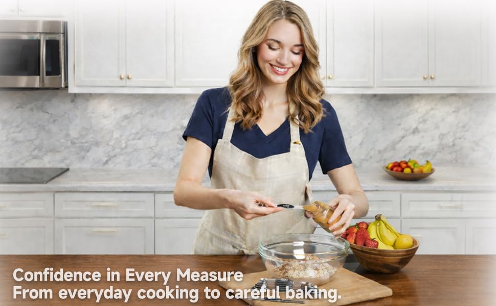 Magnetic Measuring Cups and Spoons Set, Strong N45 Magnets, 304 Stainless Steel, Double-Sided Measuring Spoons, 14-Piece Set with Leveler for Baking & Cooking