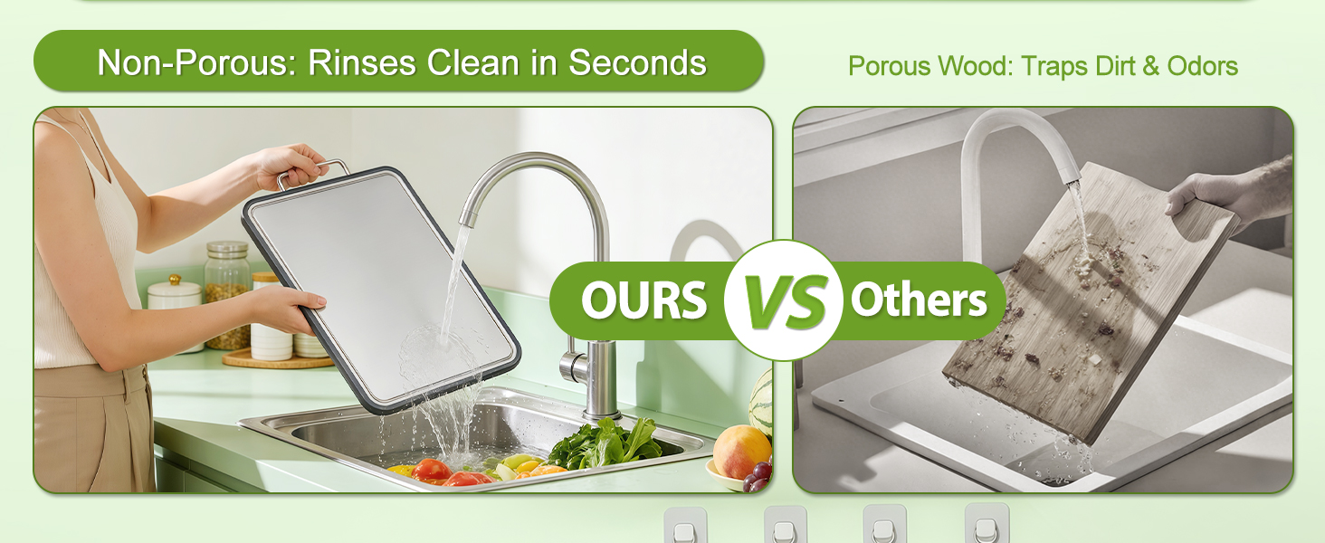 Stainless Steel Cutting Board (17x11"), Large Heavy Duty Double Sided 316 Metal Chopping Board for Kitchen, Food Grade, Deep Juice Grooves, Non-Toxic, Dishwasher Safe for Meat & Veggies