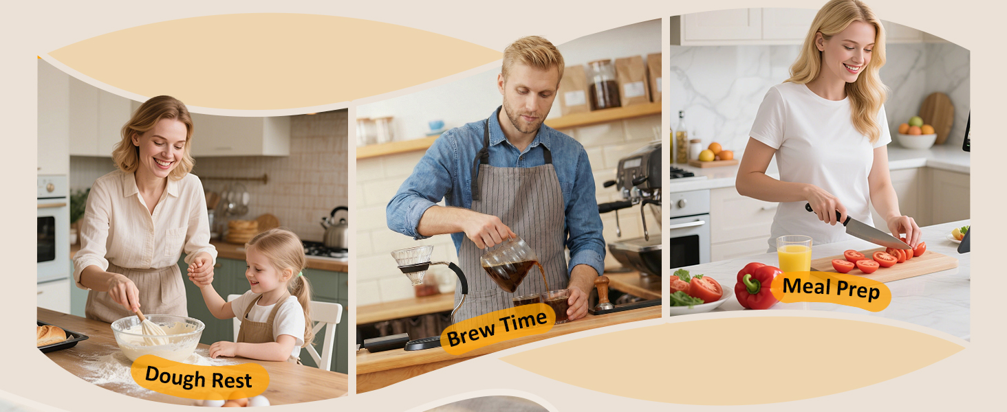 Food Scale with Timer, Max 33 lb / 0.1 oz Accuracy Kitchen Scale for Sourdough Bread, Built-in 7 Units, Timing & Tare Function, Rechargeable Digital Kitchen Scale for Food, Baking, Cooking