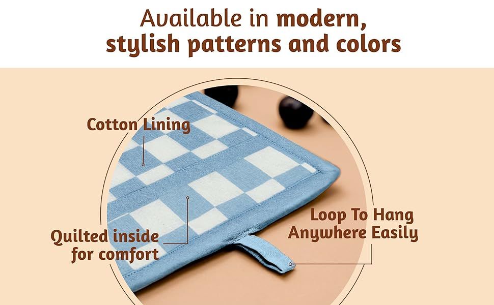 Folkulture Pot Holders for Kitchen | Pack of 2 (8x8) Ribbed Soft Silicone Hot Pads | 100% Cotton Red Cute Oven Pot Holders Set | Heat Resistant, Non Slip | Cooking Gifts, Polka Dot