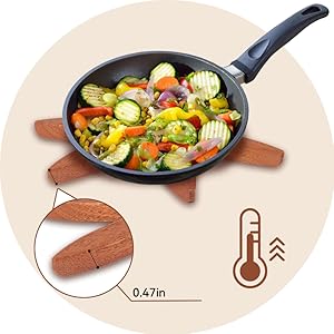 Natural Wood Tree Trivet Set, 4 Leaf Pattern Hot Pads with Decorative Storage Stand, Pot Holders as a Kitchen Gift, Wooden Trivets for hot Dishes,Pot, Pans, Bowl, Teapot, Coffee Pots