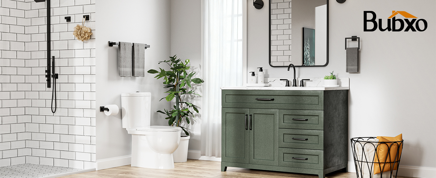 10-Pieces Matte Black Bathroom Accessories Set, 24 Inch Bathroom Hardware Set, SUS304 Stainless Steel Bath Towel Bar Set, Towel Racks for Bathroom Wall Mounted