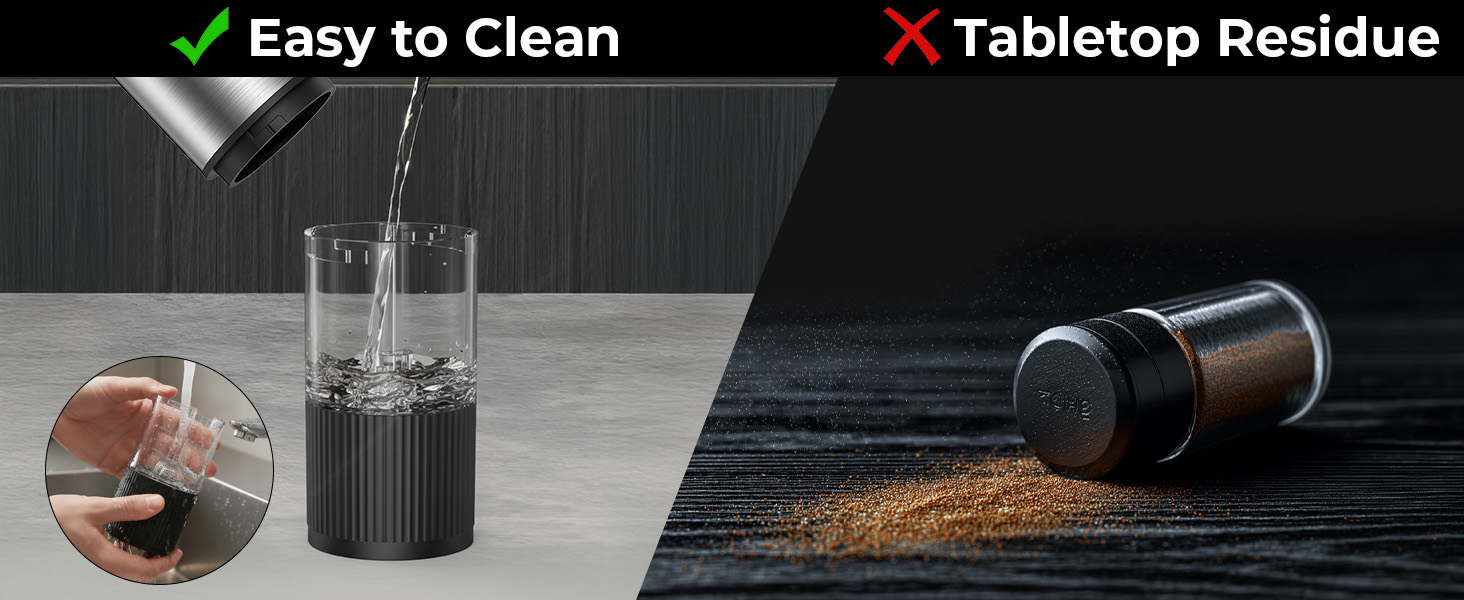 Electric Salt and Pepper Grinder Set, USB Rechargeable Salt and Pepper Shaker with LED Light, Stainless Steel Adjustable Automatic Pepper Mill for Kitchen, Dining