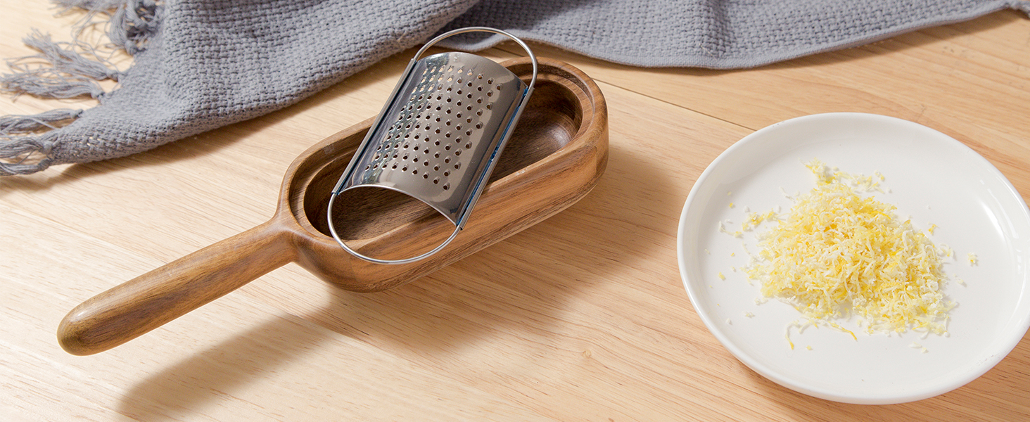 Wooden Cheese Grater with Handles - Kitchen Grater Wooden Shredder, Citrus Zester, Perfect for Hand Held Cheese Grater, Lemon and Chocolate, Cheese Tool