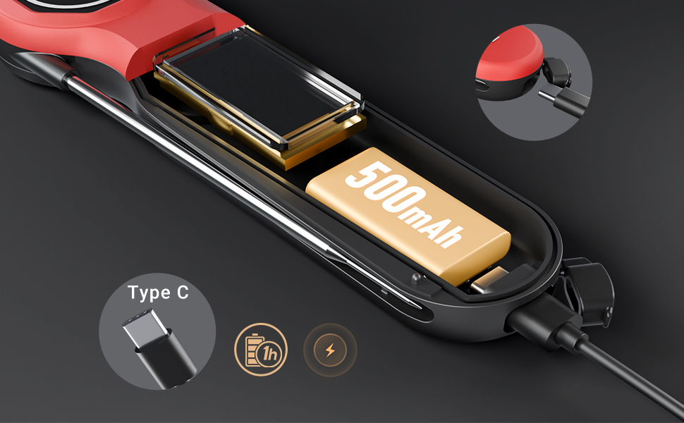 Rechargeable 0.5 Sec Reading Instant Read Meat Thermometer for Cooking, Digital Food Thermometer with High Precision Sensor, 1.42