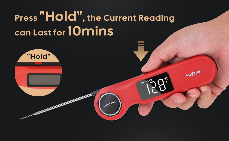 Rechargeable 0.5 Sec Reading Instant Read Meat Thermometer for Cooking, Digital Food Thermometer with High Precision Sensor, 1.42