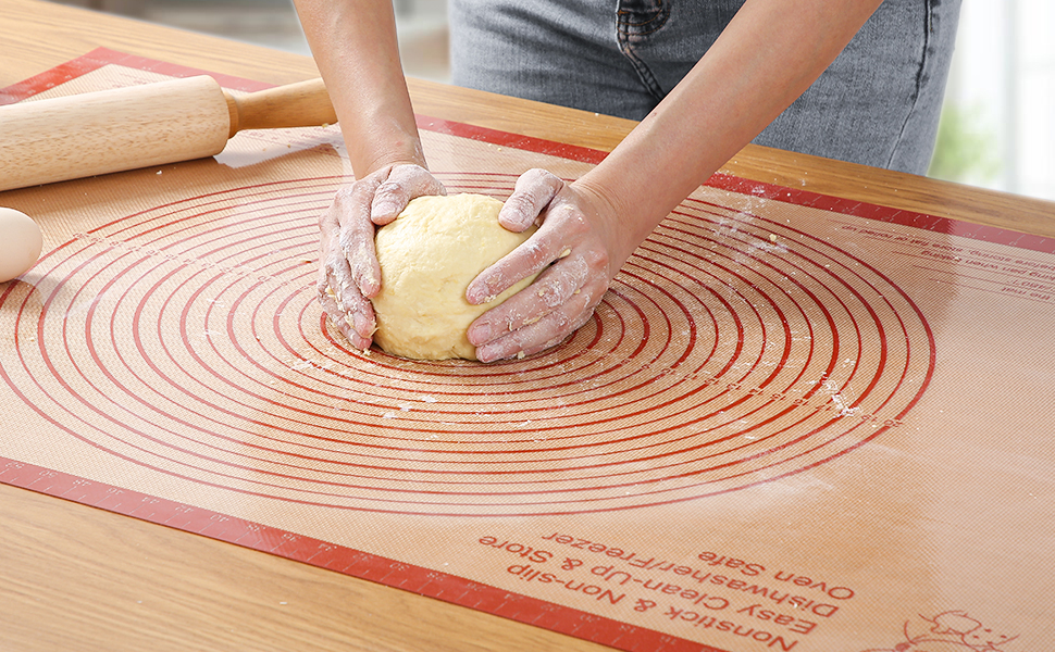 Silicone Pastry Mat 36x24 Inch Extra Large Baking Mat with Measurements, Nonstick Kitchen Counter Mats for Dough, Pastry, Dough Rolling, Kneading Board, Pie Crust, Fondant, Bread, Pasta, Pizza