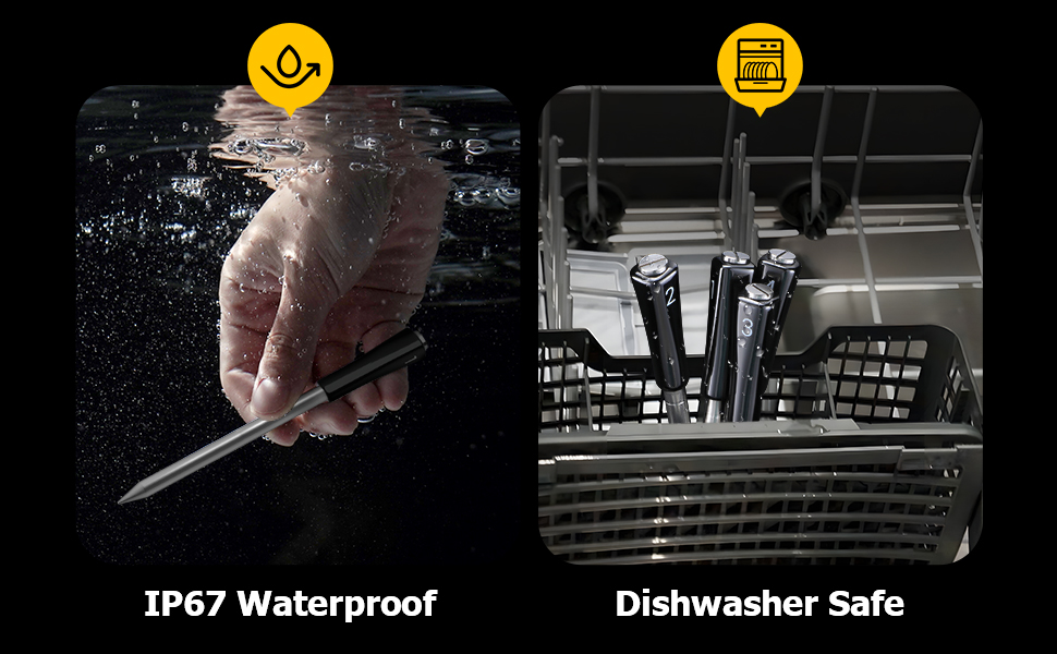 Wireless Meat Thermometer with APP Control，4 Probes Meat Thermometer Digital, Unlimited Range WiFi & Bluetooth Meat Thermometerfor for Rotisserie，Grill，Oven，Smoker，BBQ, Air Fryer