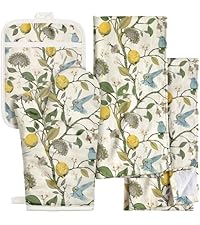 Cotton Oven Mitts and Pot Holders Sets - Quilted Lining Heat Resistant 4 Pieces Set with Hanging Loop Cute Farmhouse Boho Spring Kitchen Decor and Accessories, Cat Flower