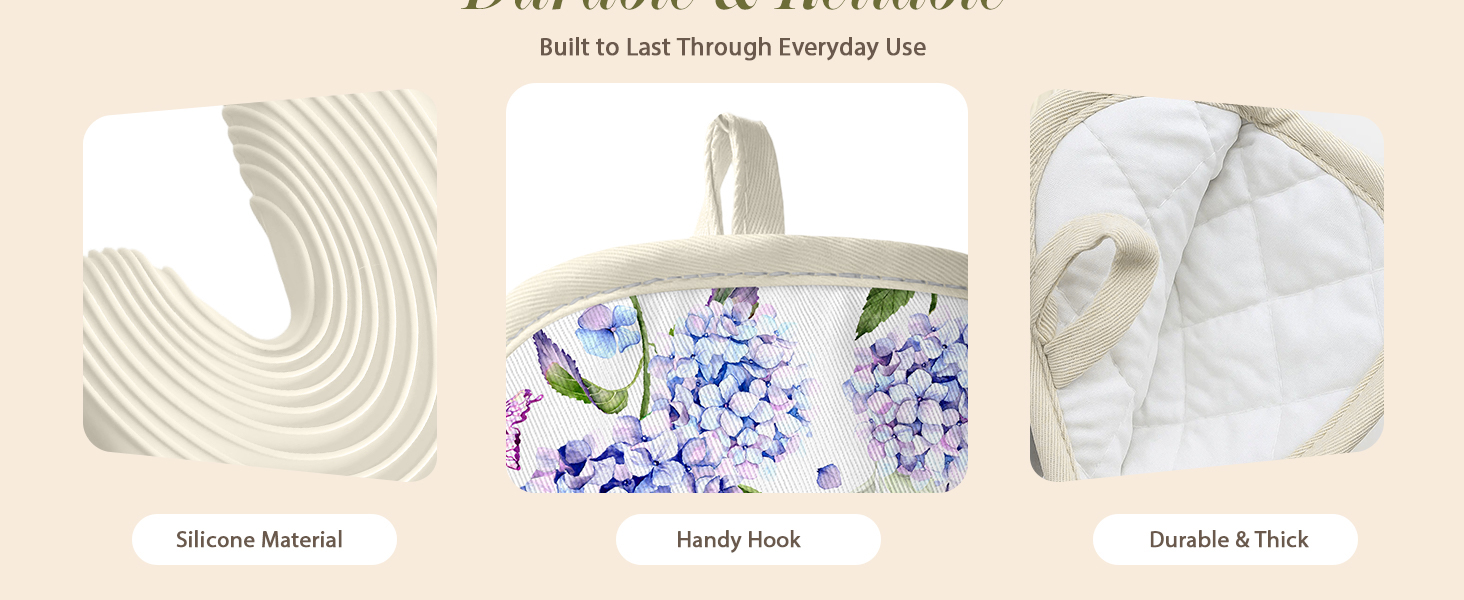 Slohif Long Silicone Oven Mitts Heat Resistant for Women - 2 Pcs Strawberry 100% Cotton Oven Gloves, Non-Slip and Waterproof Silicone Oven Mitts with Hanger for Baking and Cooking