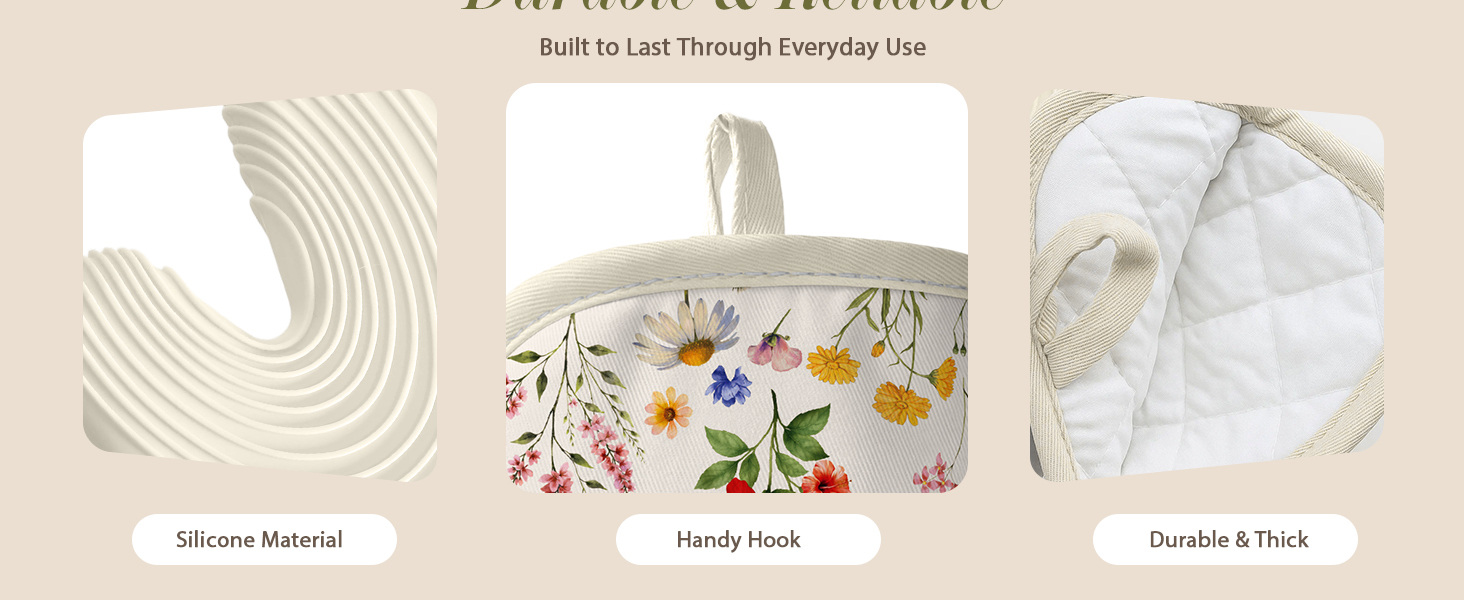 Slohif Long Silicone Oven Mitts Heat Resistant for Women - 2 Pcs Black Cat 100% Cotton Oven Gloves, Non-Slip and Waterproof Silicone Oven Mitts with Hanger for Baking and Cooking