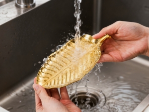 4 Pack Gold Leaf Spoon Rest, 6.7