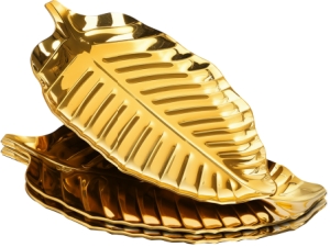 4 Pack Gold Leaf Spoon Rest, 6.7