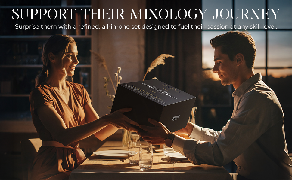 Mixology Bartender Kit - 22Pcs Bar Set Cocktail Shaker Set w Brown Bar Cart Accessories Stand - Shakers Bartending Silver Tools, 24oz Shaker, 17 Recipe Cards, Martini Barware