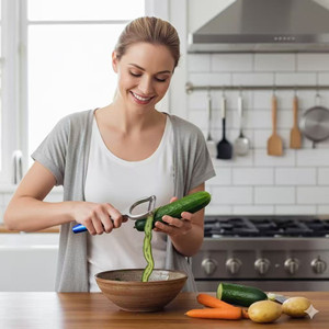 Vegetable Apple Peelers for kitchen, Fruit, Carrot, Veggie, Potatoes Peeler, with Ergonomic Non-Slip Handle Sharp Blade Good Sturdy With Julienne Function, (2-in-1)