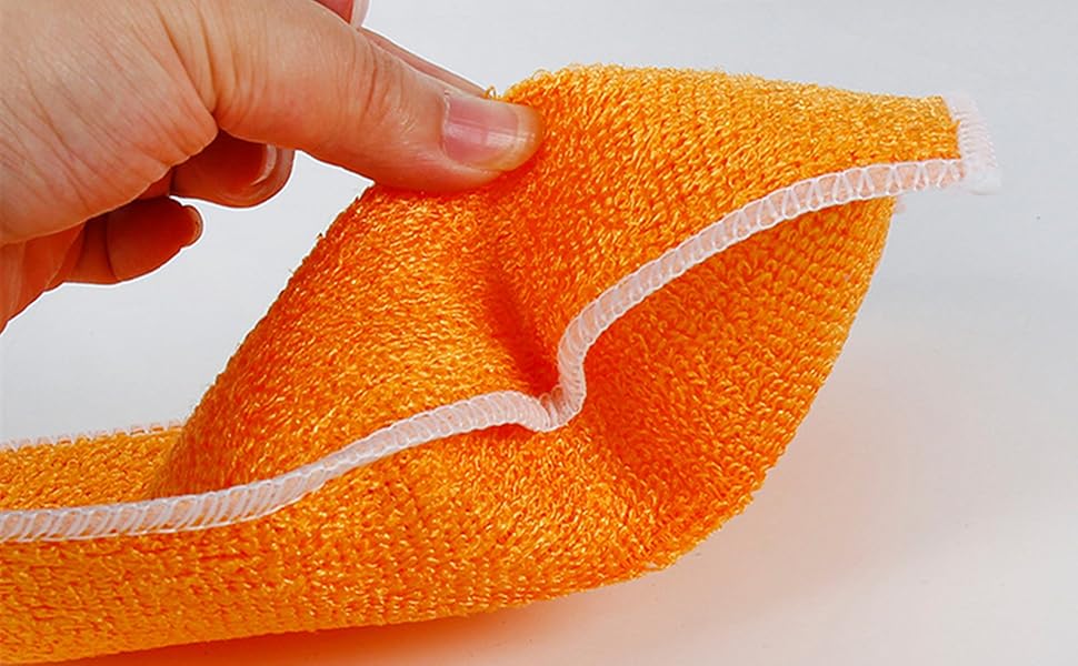 Natural Bamboo Fiber Small Dishcloths 6-Pack Reuseable Cleaning Cloths Quick Dry Easy to Clean Kitchen Dish Towel,Double-Layer Thickened Design, Absorbent, Washable, Long-Lasting，9 x 7 Inches