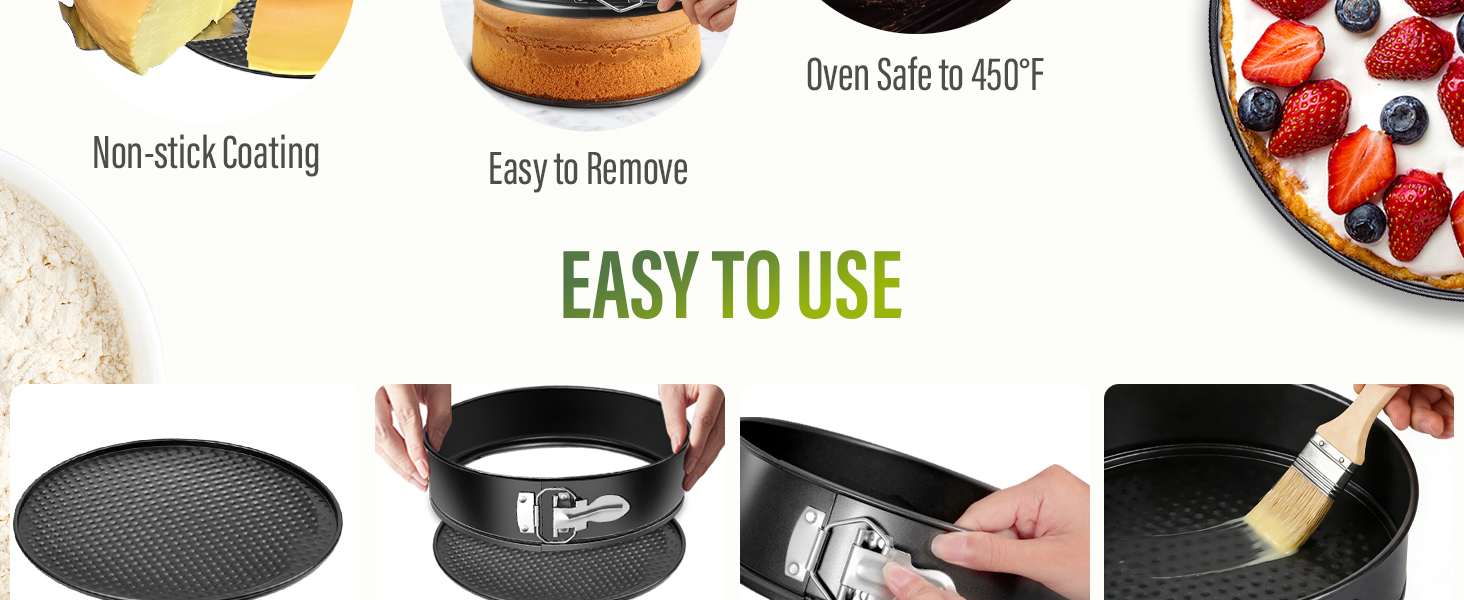 Vakoo Springform Pan - Nonstick, Leakproof Cheesecake Pan for Baking, Easy Release, No Parchment Paper Needed, 7 Inch