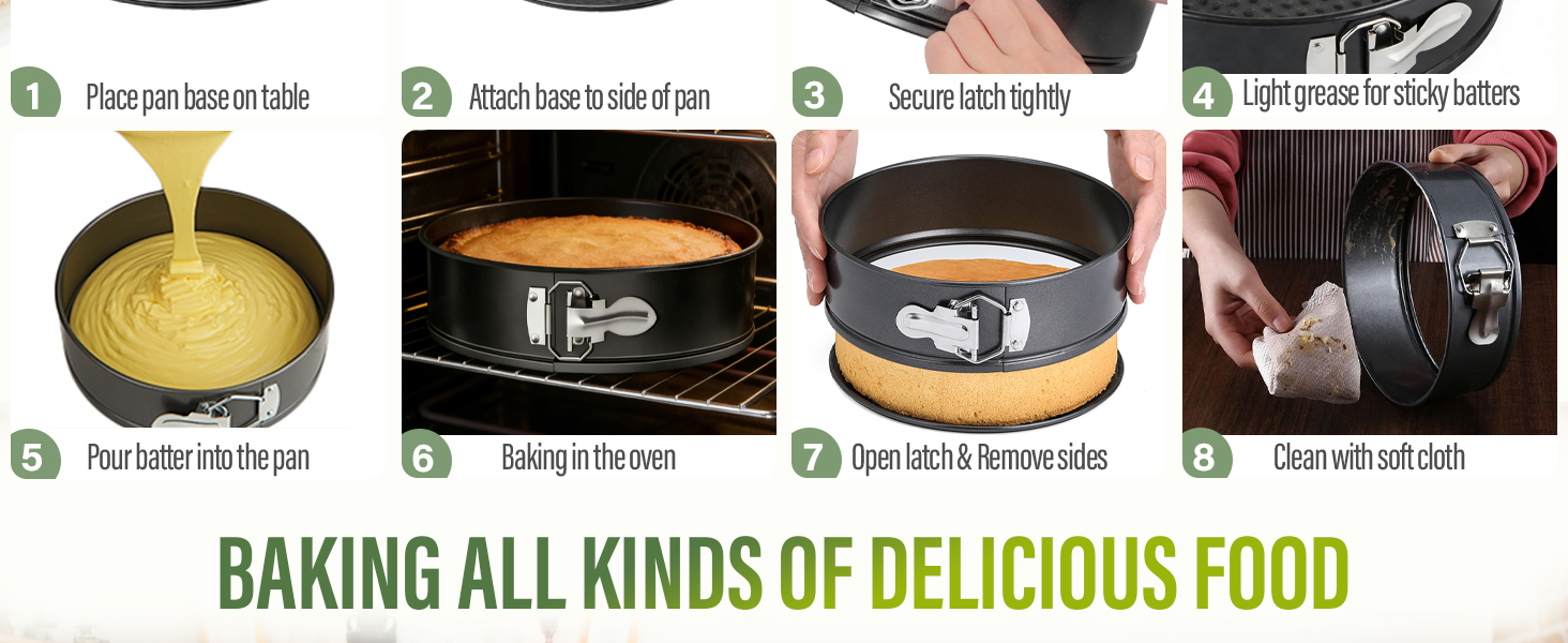 Vakoo Springform Pan - Nonstick, Leakproof Cheesecake Pan for Baking, Easy Release, No Parchment Paper Needed, 7 Inch