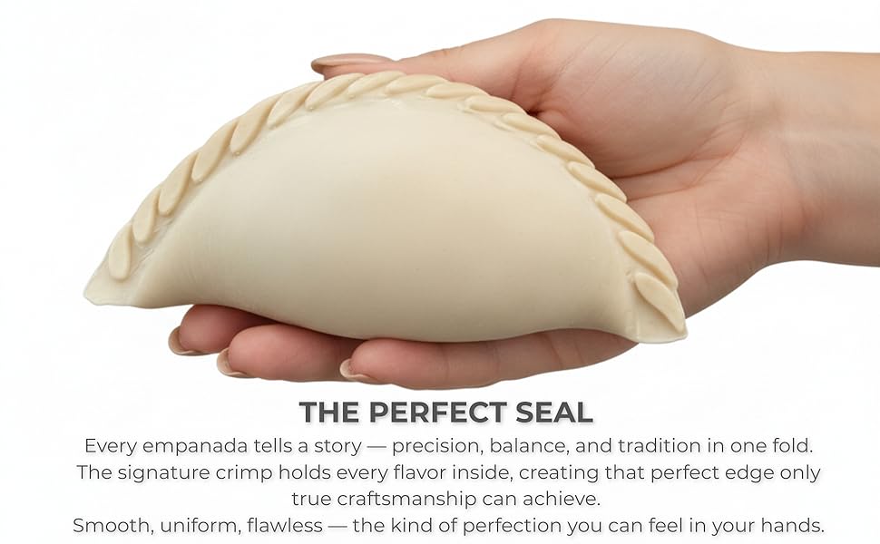 Irrompible Empanada Maker Press, Sampaoli Unbreakable Collection, 3D Printed PETG, Professional Dumpling, Calzone Maker Machine, Heavy-Duty Tortilla Crimper, Made in USA.