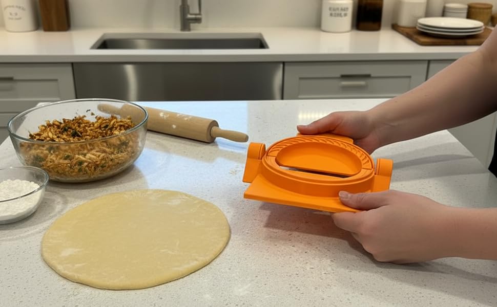 Irrompible Empanada Maker Press, Sampaoli Unbreakable Collection, 3D Printed PETG, Professional Dumpling, Calzone Maker Machine, Heavy-Duty Tortilla Crimper, Made in USA.