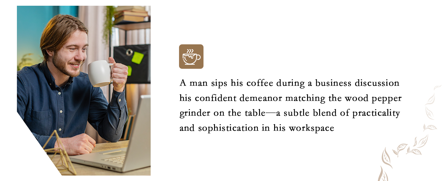 2 Pack Salt and Pepper Grinder Set, Premium Acrylic Salt and Pepper Mills - Manual Oak Wooden Shakers with Adjustable Ceramic Core-8 Inches