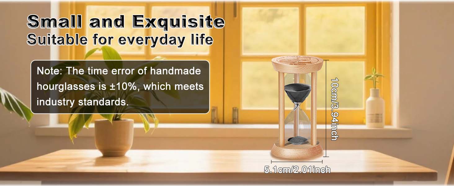 1 Minute Sand Timer Hourglass, 1 Min Wooden Sand Clock, One Minute Wood Hour Glass, Mini Reloj De Arena, Small Sandglass for Toothbrush Timer, Cooking, Decorative, Work, Game, Gift, White