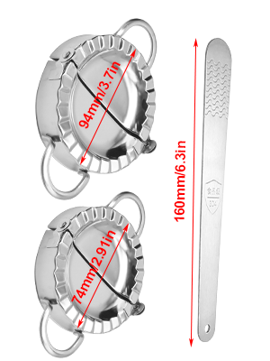 Stainless Steel Dumpling Maker Kit With Stuffing Spoon, Includes 2Pcs Small Dumpling Molds and 2 Large Ravioli Maker Press, Easy-tool for Dumpling Pastry Pie Making