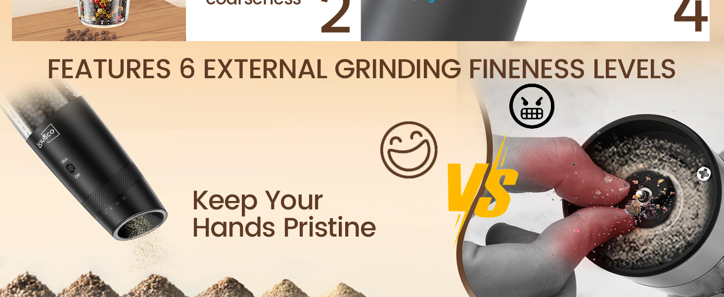 Ringco Gravity Electric Salt and Pepper Grinder Set with Charging Base, Automatic Gravity Salt and Pepper Mill with Adjustable Coarseness, LED Light, 135ml Large Capacity, Gifts for Women