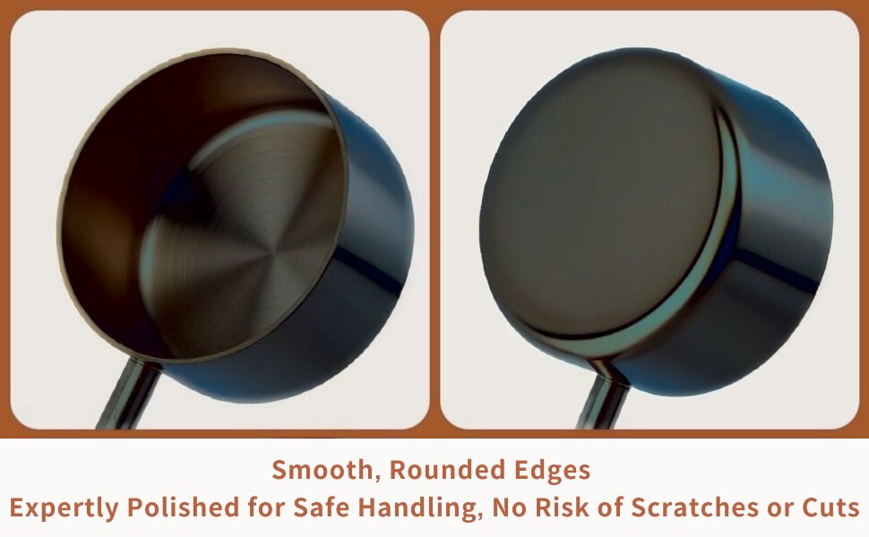 8-Piece Food-Grade Measuring Cups and Spoons Set, Nonstick Black Kitchen Measure Set with Non-Slip Wooden Handle, Engraved US & Metric Markings for Cooking & Baking