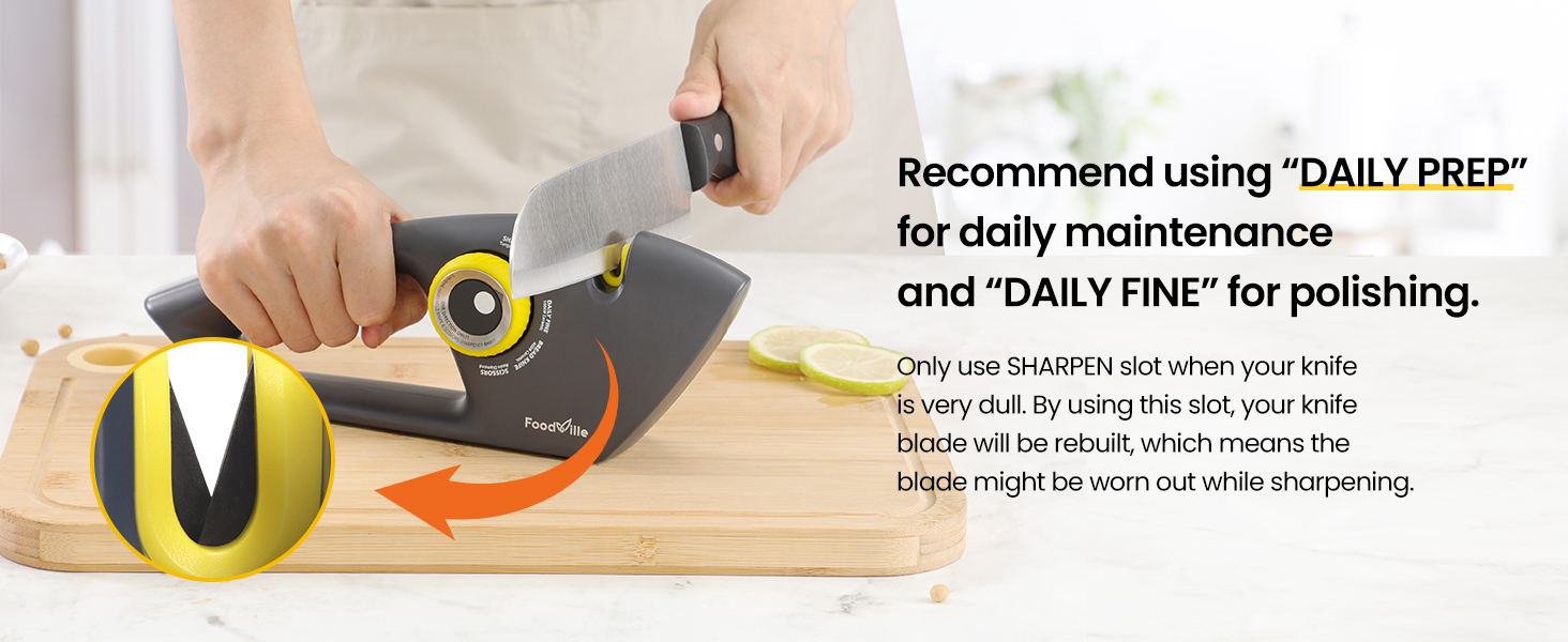 5 in 1 Knife Sharpener with 5 Stages including Tungsten, Diamond, Ceramic for Scissors and All Kinds of Kitchen Knives with Straight and Serrated Blades