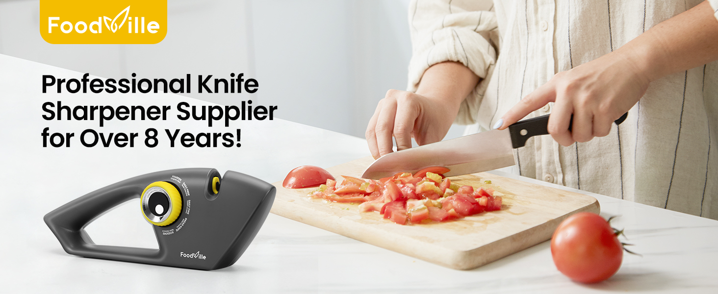 5 in 1 Knife Sharpener with 5 Stages including Tungsten, Diamond, Ceramic for Scissors and All Kinds of Kitchen Knives with Straight and Serrated Blades
