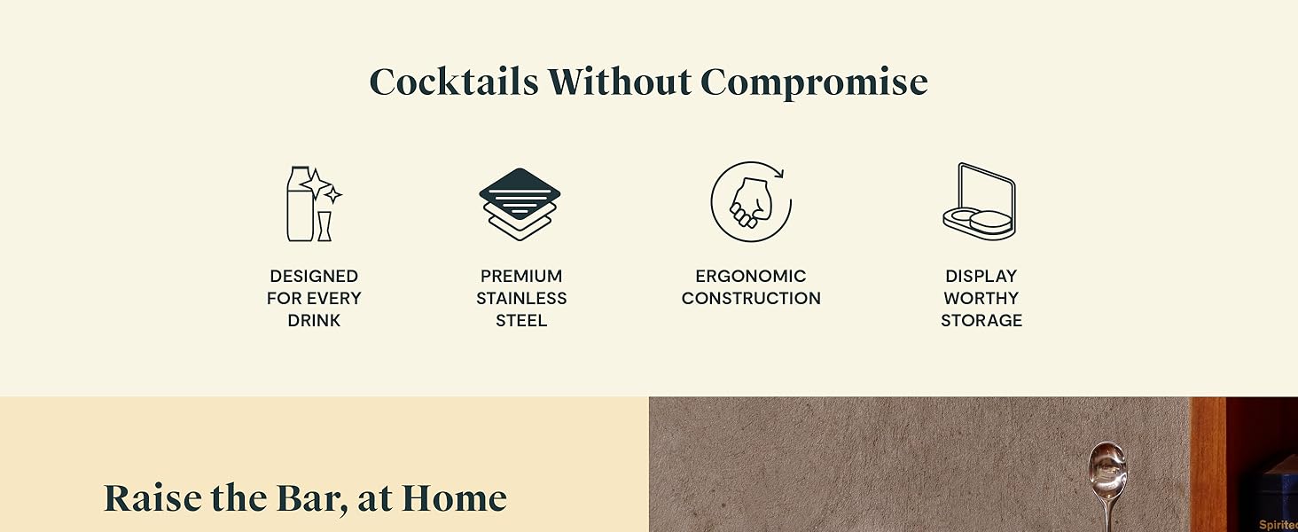 Caraway 9-Piece Complete Bar Set - Cocktail Shaker, Jigger, Muddler, Wine Key, Strainer, Bar Spoon, Storage Organizer, Magnetic Backer - Bartender Accessories - Tools for Home Bartending - Gray